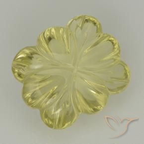 8.50 ct Yellow Quartz Stone, Natural Quartz in Fantasy Carved Flower Shape for Sale