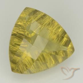 6.11 ct Yellow Quartz Stone, Natural Quartz in Trillion Checkerboard Shape for Sale