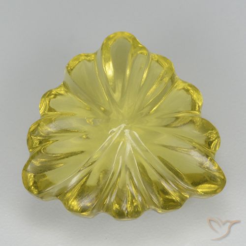 5.7 ct Yellow Quartz, 13.7 x 13.6 mm Carved From Brazil, Photo A