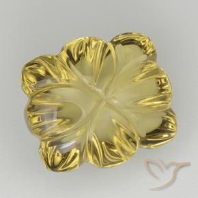 8.05 ct Yellow Quartz Stone, Natural Quartz in Fantasy Carved Flower Shape for Sale