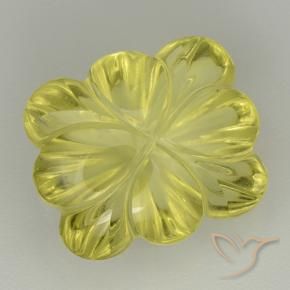 8.98 ct Yellow Quartz Stone, Natural Quartz in Fantasy Carved Flower Shape for Sale