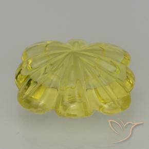 Quartz Gemstone in 15.1 x 12.8 mm Size for Sale, Quartz Stone in Bumblebee Yellow Color