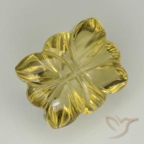 7.00 ct Yellow Quartz Stone, Natural Quartz in Fantasy Carved Flower Shape for Sale