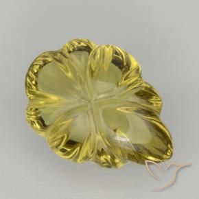 6.00 ct Yellow Quartz Stone, Natural Quartz in Fantasy Carved Leaf Shape for Sale