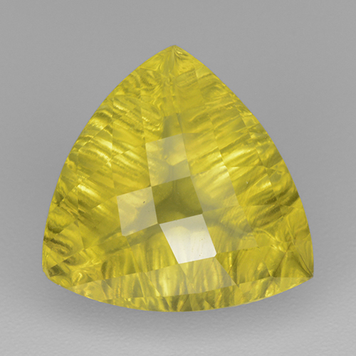 Light Honey Yellow Quarzo Gem - 6.7ct Trillion taglio checkerboard (ID: 499951)