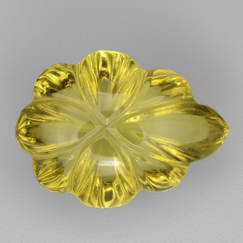Brownish Yellow Quartz Gem - 6.2ct Fantasy Carved Leaf (ID: 499952)
