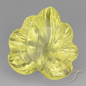 7.65 ct Yellow Quartz Stone, Natural Quartz in Fantasy Carved Leaf Shape for Sale