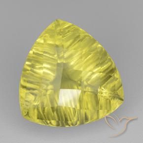 6.35 ct Yellow Quartz Stone, Natural Quartz in Trillion Checkerboard Shape for Sale