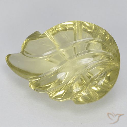 9.19ct Natural Light Yellow Quartz, Flower Cut, Transparent