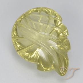9.19 ct Yellow Quartz Stone, Natural Quartz in Fantasy Carved Leaf Shape for Sale