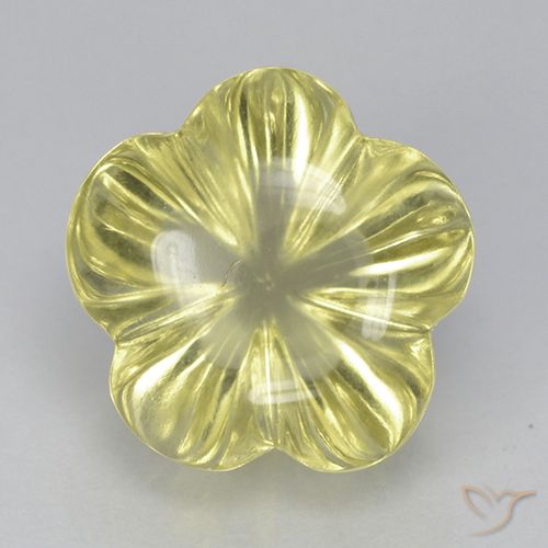 6.56ct Natural Light Yellow Quartz, Flower Cut, Transparent