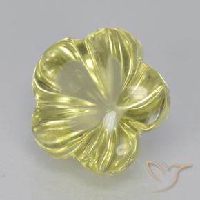6.56 ct Yellow Quartz Stone, Natural Quartz in Fantasy Carved Flower Shape for Sale