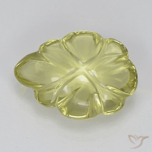 4.40ct Natural Light Corn Yellow Quartz, Flower Cut, Transparent