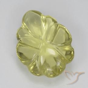 4.40 ct Yellow Quartz Stone, Natural Quartz in Fantasy Carved Leaf Shape for Sale