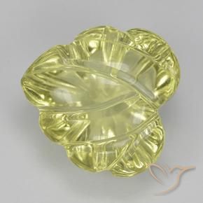 7.36 ct Yellow Quartz Stone, Natural Quartz in Fantasy Carved Leaf Shape for Sale