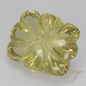 6.85 ct Yellow Quartz Stone, Natural Quartz in Fantasy Carved Flower Shape for Sale