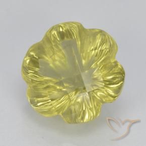 3.67 ct Yellow Quartz Stone, Natural Quartz in Fantasy Carved Flower Shape for Sale