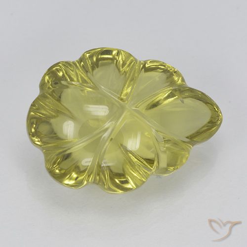 5.61ct Natural Light Pineapple Yellow Quartz, Flower Cut, Transparent