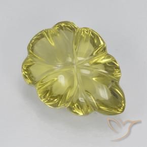 5.61 ct Yellow Quartz Stone, Natural Quartz in Fantasy Carved Leaf Shape for Sale