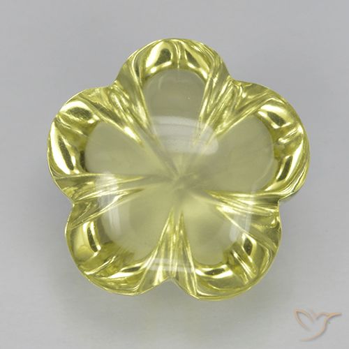 5.28ct Natural Greenish Yellow Quartz, Flower Cut, Transparent