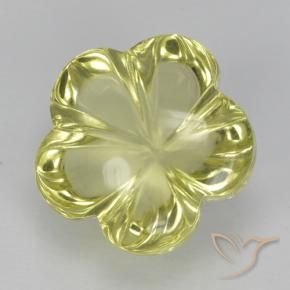 5.28 ct Yellow Quartz Stone, Natural Quartz in Fantasy Carved Flower Shape for Sale