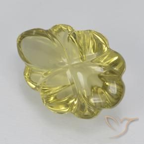 5.50 ct Yellow Quartz Stone, Natural Quartz in Fantasy Carved Leaf Shape for Sale