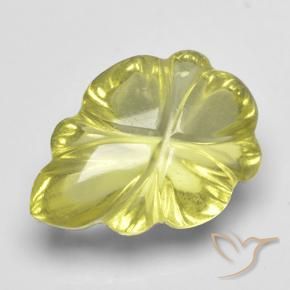 4.16 ct Yellow Quartz Stone, Natural Quartz in Fantasy Carved Leaf Shape for Sale