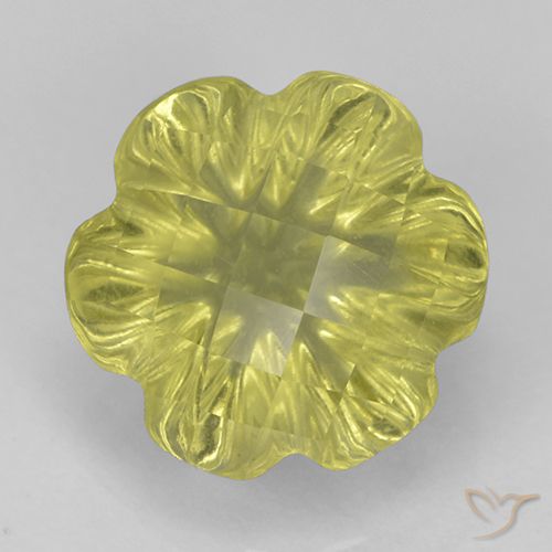 3.59ct Natural Laguna Yellow Quartz, Flower Cut, Transparent