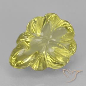 4.28 ct Yellow Quartz Stone, Natural Quartz in Fantasy Carved Flower Shape for Sale