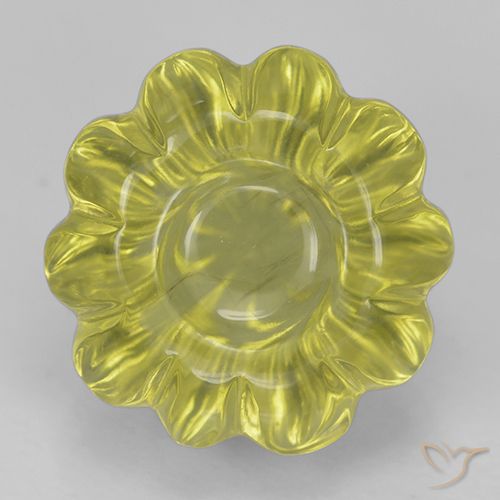 7.80ct Natural Pineapple Yellow Quartz, Flower Cut, Transparent