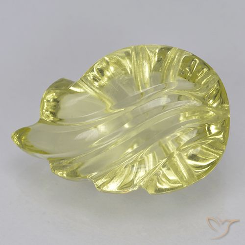 5.54 ct Yellow Quartz, 15.1 x 10.3 mm Carved From Brazil, Photo A