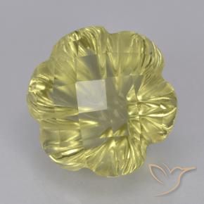 2.85 ct Yellow Quartz Stone, Natural Quartz in Fantasy Carved Flower Shape for Sale