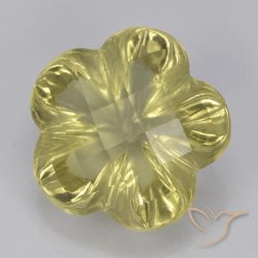 3.23 ct Yellow Quartz Stone, Natural Quartz in Fantasy Carved Flower Shape for Sale