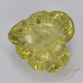 5.36 ct Yellow Quartz Stone, Natural Quartz in Fantasy Carved Leaf Shape for Sale