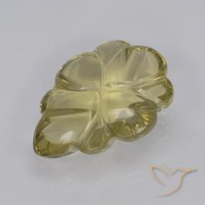 4.76 ct Yellow Quartz Stone, Natural Quartz in Fantasy Carved Leaf Shape for Sale