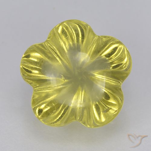 2.59ct Natural Pineapple Yellow Quartz, Flower Cut, Transparent