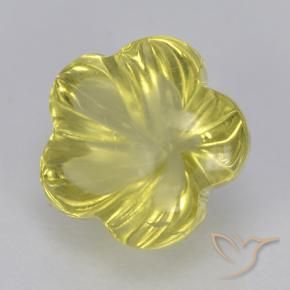 2.59 ct Yellow Quartz Stone, Natural Quartz in Fantasy Carved Flower Shape for Sale