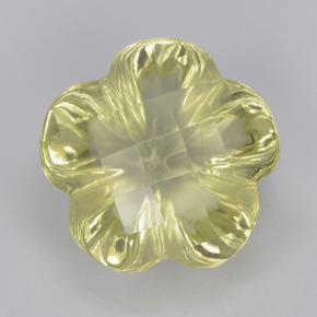 Medium-Light Yellow Quarz Edelstein - 3.2ct Fantasy Carved Flower (ID: 500191)