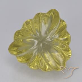 5.68 ct Yellow Quartz Stone, Natural Quartz in Fancy Carved Trillion Shape for Sale