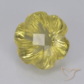 3.55 ct Yellow Quartz Stone, Natural Quartz in Fantasy Carved Flower Shape for Sale