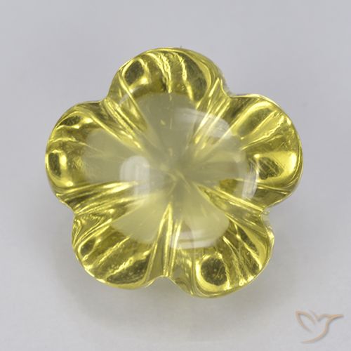 3.64ct Natural Light Yellow Quartz, Flower Cut, Transparent