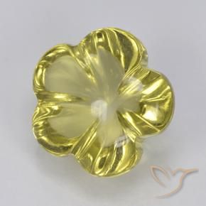 3.64 ct Yellow Quartz Stone, Natural Quartz in Fantasy Carved Flower Shape for Sale