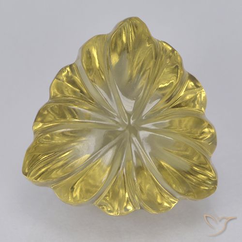 5.97 ct Yellow Quartz, 11.8 x 11.6 mm Carved From Brazil, Photo A