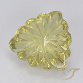 5.65 ct Yellow Quartz Stone, Natural Quartz in Fancy Carved Trillion Shape for Sale