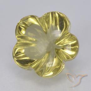 4.47 ct Yellow Quartz Stone, Natural Quartz in Fantasy Carved Flower Shape for Sale