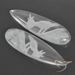 Quartz Gemstones in 32.9 x 10.1 mm Size for Sale, Quartz Stones in Clear White Color