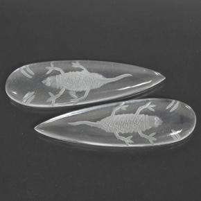 29.12 ctw White Quartz Stones, Natural Quartz in Carved Pear Shape for Sale