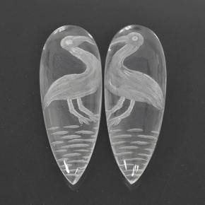 Clear White Quartz Gem - 17.6ct Carved Pear (ID: 501554)
