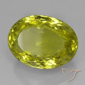 28.40 ct Yellow Quartz Stone, Natural Quartz in Oval Portuguese-Cut Shape for Sale
