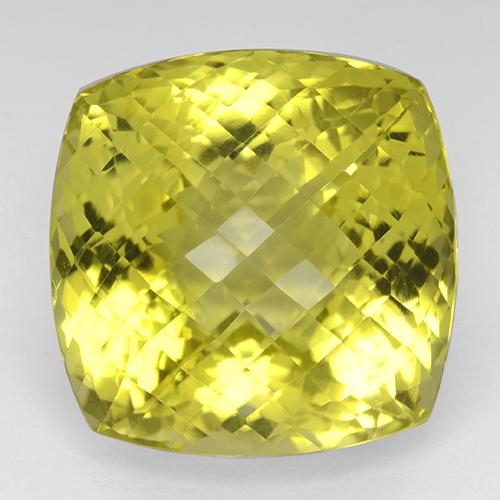 Intense Yellow Quarz Edelstein - 80.7ct Kissen Schachbrett (ID: 509006)